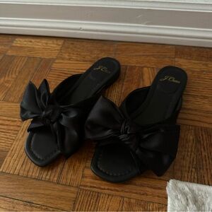 J. Crew Satin Bow Sandals